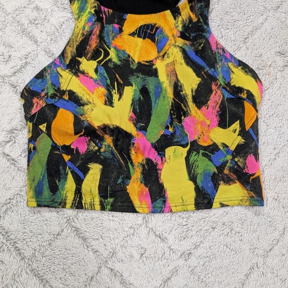 Lululemon Top Womens 8 Black Green Pink Wunder Train Tank Racerback Undertone - Picture 2 of 7